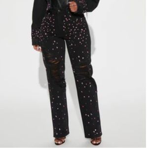 Black bedazzled Fashion Nova Jeans